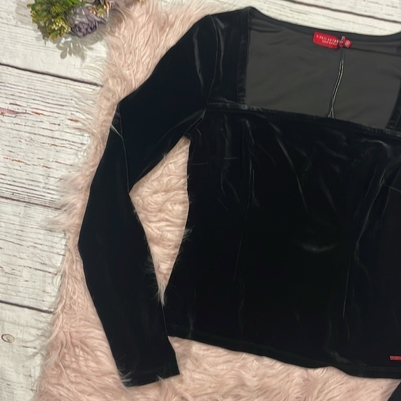 NWT N:PHILANTHROPY Top Black Velvet Armida Square Neck Pullover Long Sleeve Sz M - Picture 6 of 10